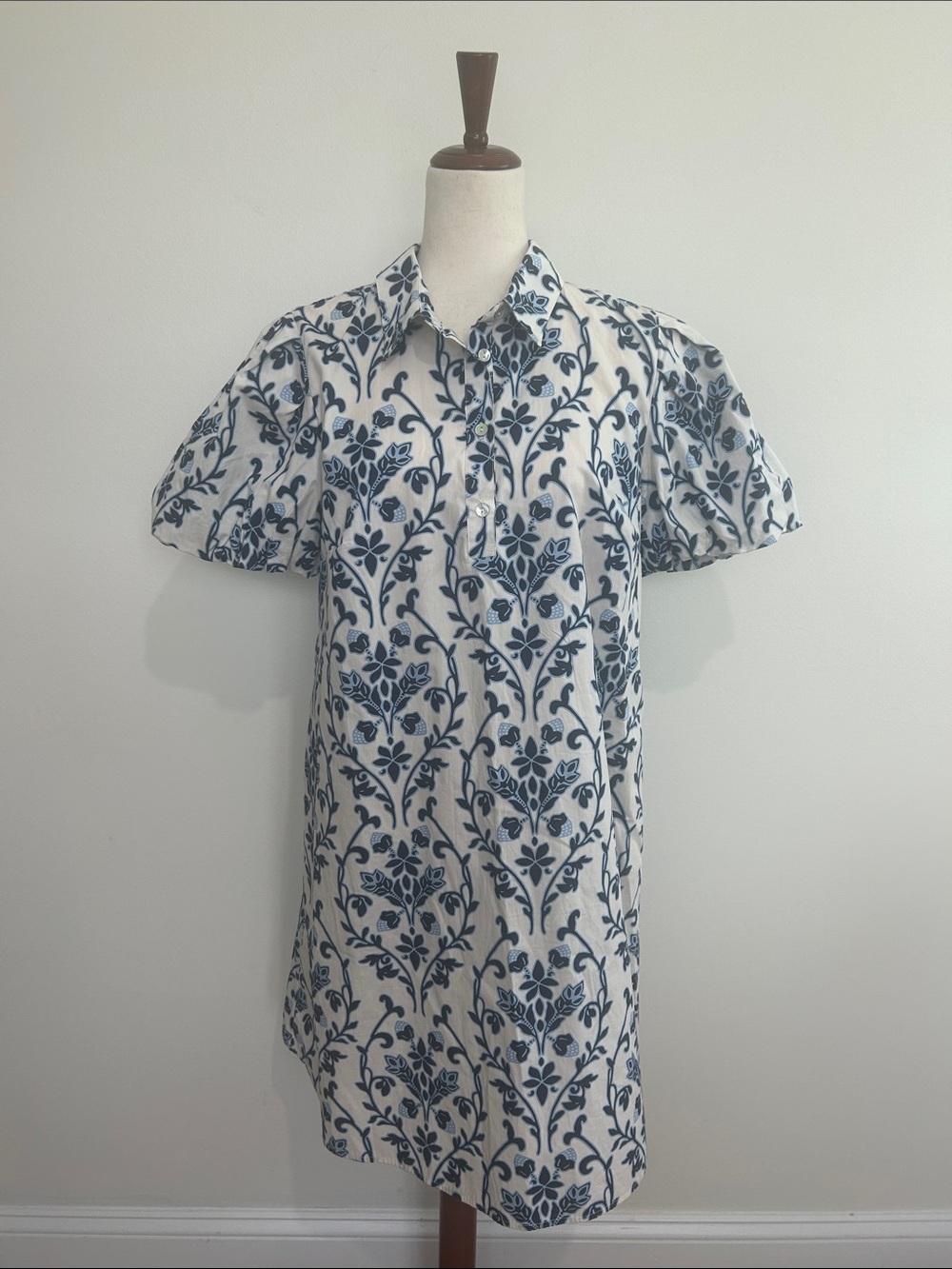MSK Puff Sleeve Floral Short Sleeve Shift Dress Size Medium NWOT